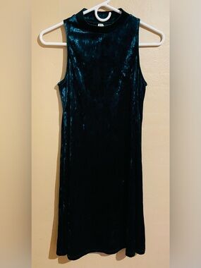 Vintage Y2K Mudd Sleeveless Velvet Midi Dress in Teal
